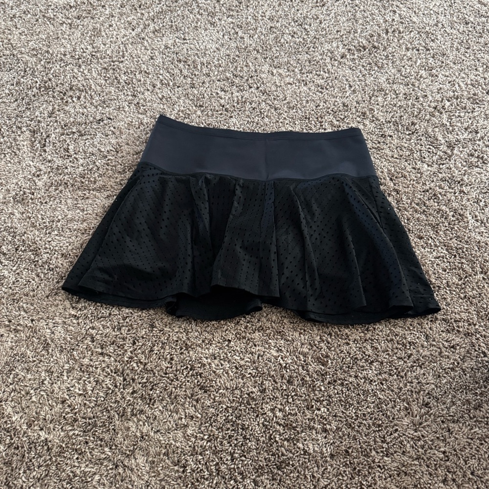 Athleta Perforated Black A-Game Skirt